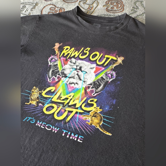 WWE NATALYA T-Shirt - Paws Out Claws Out It's Meow Time - Divas NXT Wrestling - Picture 1 of 7